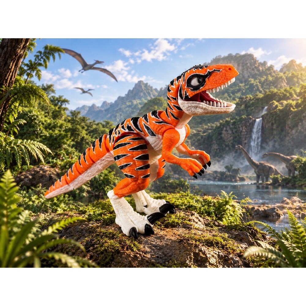 3D Printed Articulated  Velociraptor Raptor Dinosaur 10 Inches Long